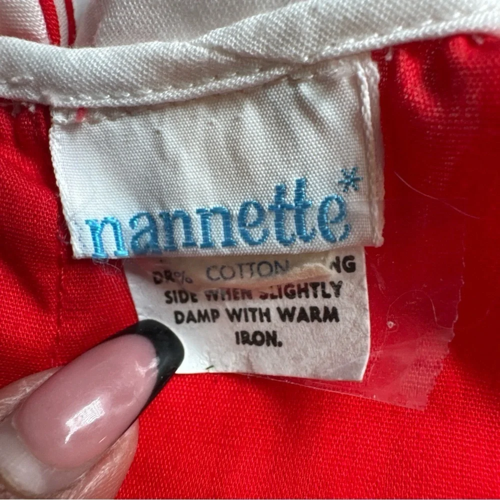 Vintage Nannette Vibrant Red and White Apparel